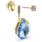 Gema earring jackets Blue, Gold-tone plated